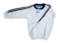 長袖シャツ・フレッド 0552L　白×紺